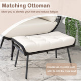 Tangkula Oversized Wicker Egg Chair with Ottoman