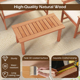 Tangkula Outdoor Coffee Table with Slatted Tabletop
