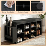 Tangkula Shoe Storage Bench with Umbrella Stand 10-Cubby Entryway Shoe Rack Organizer