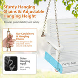 Tangkula 2 Person Hanging Porch Swing, Outdoor Bench Swing with Adjustable Chains