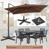 Tangkula 10ft Offset Cantilever Outdoor Umbrella 32 LED Lights