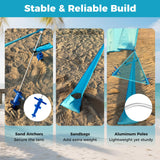 Tangkula 8 Person Wind Powered Beach Tent | 100 Sq.ft UPF50+ Lightweight Beach Sun Shelter