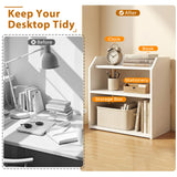 Tangkula 3-Tier Wooden Countertop Bookcase with Guardrails