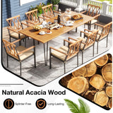 Tangkula 9 Pieces Patio Dining Set, Outdoor Furniture Set w/ 8 Chairs