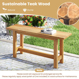 Tangkula Outdoor Teak Wood Bench