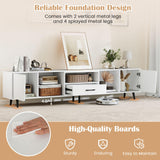 Tangkula White TV Stand for TVs up to 90 Inch