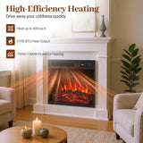 Tangkula 18 Inch Electric Fireplace Heater with 7-Color Dimmable Flame