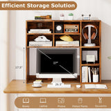 Tangkula Desktop Bookshelf 37" Countertop Storage Hutch（7 Shelves）