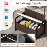 Tangkula 40 Gallon Outdoor Bench with Storage