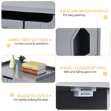Tangkula Litter Box Enclosure, Cat Litter Box Furniture Hidden, Nightstand Pet House with Double Doors