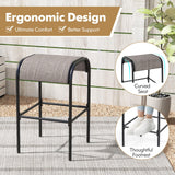 Tangkula Outdoor Bar Stools Set of 2/4, 30" Bar Height Bistro Stools with Breathable Fabric Seat & Heavy-Duty Metal Frame
