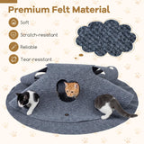 Tangkula 40" Round Large Interactive Cats Enrichment Play Felt Mat  Foldable Kittens Cave Hideout