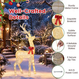 Tangkula 5.2 FT Christmas Lighted Reindeer, 3D Pre-lit Head-Shaking Buck
