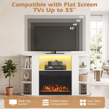 50" Fireplace TV Stand with RGB Lights and 23" Electric Fireplace for Living Room