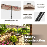 TANGKULA 15 FT Double-Sided Patio Umbrella with Crank Handle