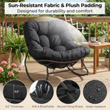 Tangkula Outdoor Papasan Rocking Chair for Patio