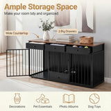 Tangkula 71 Inch Double Dog Crate Furniture