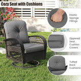 Tangkula 3 Piece Swivel Patio Rocking Set w/Thickened Cushions | Patio Furniture Sets