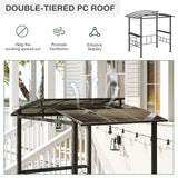 Tangkula 8x5 FT Hardtop Grill Gazebo for Patio Garden Lawn Deck