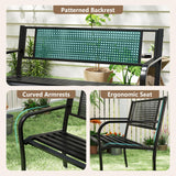 Tangkula Metal Patio Park Bench(50 Inches)