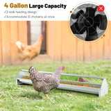 Tangkula Chicken Feeding Trough, 45 Inch Long Heavy Duty Galvanized Steel Coop Feeder with Drainage Holes