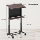 Tangkula Rolling Podium Stand