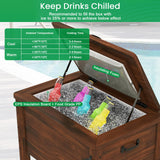 Tangkula Wooden Patio Cooler 54 Quart