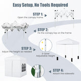 Tangkula 6.5x6.5 FT Pop Up Canopy UPF50+ Outdoor Canopy Tent with Removable Sidewalls