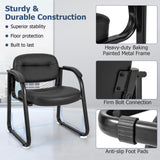 Tangkula Waiting Room Guest Chairs, Office Reception Chairs with Sled Base & Padded Arm Rest (Black)