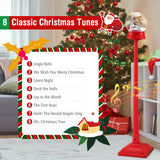 Tangkula 5.3 Ft 2-in-1 Musical Christmas Street Lamp with Falling Snow