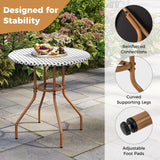 Tangkula 27.5" Outdoor Bistro Table with Heavy Duty Metal Frame and Adjustable Foot Pads