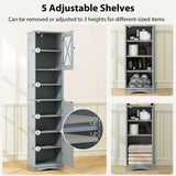 Tangkula 67" H Tall Bathroom Cabinet(15.5 x 12 x 67 Inch)