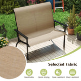 Tangkula Outdoor Adirondack Bench Chair with High Back and Armrests