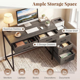 Tangkula 51-Inch Reversible Computer Desk with 5 Drawers