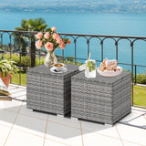 Tangkula 2 Pieces Patio Ottoman with Hidden Storage Space