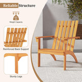 Tangkula Acacia Wood Patio Adirondack Chair with Inclined Seat and High Backrest for Porch
