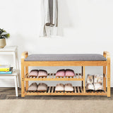 Tangkula 3 Tier Sturdy Shoe Rack with Flip Top Storage Space and Padded Cushion