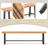 Tangkula 63" Acacia Wood Outdoor Bench, 3-Person Patio Bench with 800 lbs Weight Capacity
