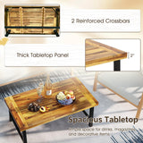 Tangkula Outdoor Acacia Wood Coffee Table