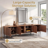 Tangkula 4-Door TV Stand for 80 Inches TVs