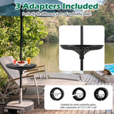 Tangkula Outdoor Umbrella Table Tray, Portable Round Table Tray with Umbrella Hole