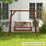 Tangkula 2/3 Person Wooden Porch Swing, Hanging Patio Swing with 2 Adjustable Galvanized Metal Chains