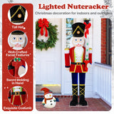 Tangkula 5 FT Christmas Lighted Nutcracker with Glitter Sword
