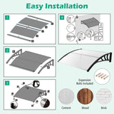Tangkula 40" x 48" Window Awning, Modern Polycarbonate Overhead Door Awning
