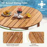 Tangkula Round Outdoor Dining Table for 4 People