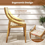 Tangkula Outdoor Dining Chair with Webbing Seat & Backrest