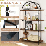 Tangkula 4-Tier Open Bookcase with Sturdy Metal Frame