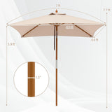 Tangkula 7 Feet Outdoor Rectangular Patio Umbrella with 3 Adjustable Heights