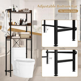 Tangkula Over The Toilet Storage Rack, 3-Tier Bathroom Space Saver w/ 4 Hooks & Adjustable Bottom Bar
