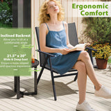 Tangkula Patio Chairs with Breathable Mesh Fabric and Metal Frame